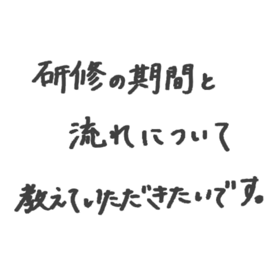 研修の期間と流れについて教えていただきたいです。